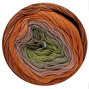 150 g Katia Harmonia Non-Stop Creativity – Color 205 caqui/rojo/naranja – Un hilo fino de algodón 100% con el perfecto degradado de color en combinaciones de colores cuidadosamente seleccionadas.