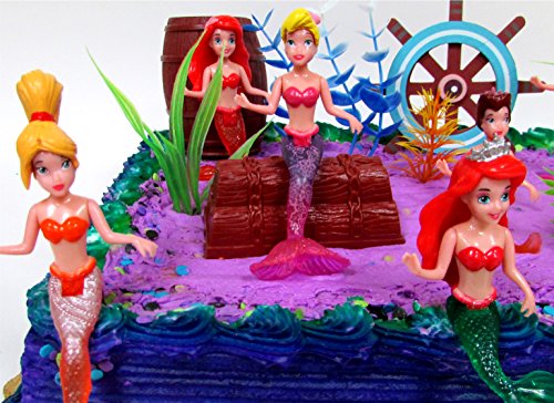 16 Piece Under the Sea MERMAID Themed Birthday Cake Topper Set Featuring Mermaid and Friends Characters and Decorative Themed Accessories by Cake Topper