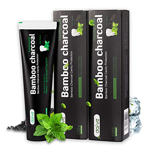 2 Piezas Dentífrico natural premium blanqueador de dientes con carbón activado de bambú– Sabor mentolado – Dentífrico sin fluoruro