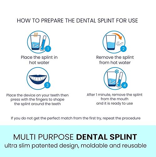 2 x Menthol Férula dental de descarga nocturna, anti bruxismo (rechinar los dientes), trastornos del ATM