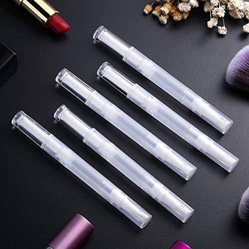 20 piezas Bolígrafos Vacíos de Aceite de Uñas,3ml transparente vacío de uñas aceite Twist Pen con 2 pipetas de transferencia Plumas de Torsión Transparente Tubo Líquido ara brillo de labios,dientes