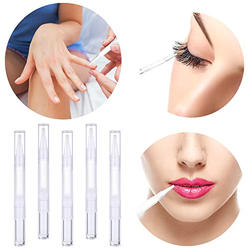 20 piezas Bolígrafos Vacíos de Aceite de Uñas,3ml transparente vacío de uñas aceite Twist Pen con 2 pipetas de transferencia Plumas de Torsión Transparente Tubo Líquido ara brillo de labios,dientes