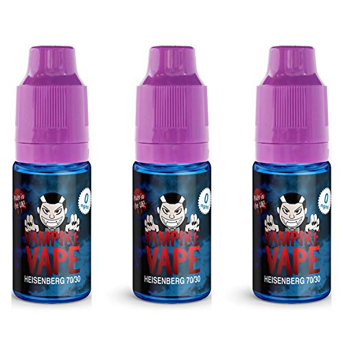 3 botellas de esencia Heisenberg de Vampire Vape; 70 VG/30 PG; 10 ml