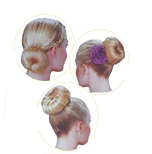 3pcs marrón Magic Hair Styling Styler Twist anillo ex shaper Chignon en forma de rosquilla Donut Moño Pelo Clip Pelo Anillo Styler herramienta eléctrica (1 grande + 2 pequeños)