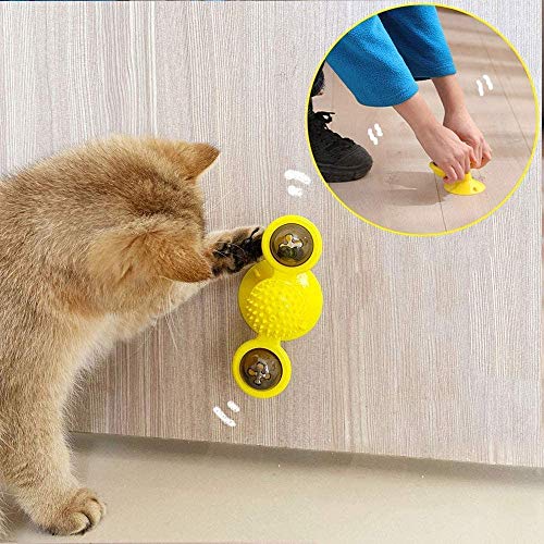 3T6B Juguetes Interactivos para Gatos, Juguete Giratorio de Molino de Viento para Gatos, Juguete para Rascar Lechón Gato Molar