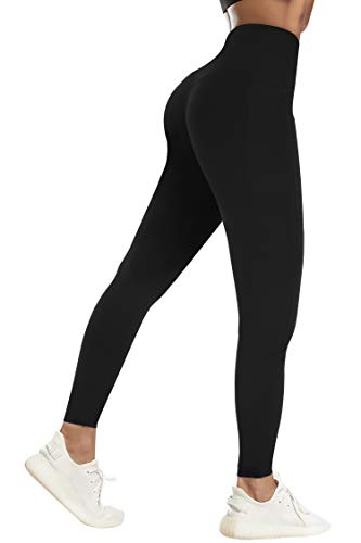 3W GRT Ropa Deportiva Mujer,Mallas de Deporte de Mujer,Leggins Mujer,Ropa Mujer,Pantalones Mujer,Pantalón Deportivo para Mujer,Yoga,Crossfit,Fitness (Negro, L)