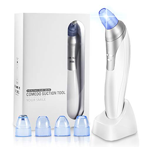 4-IN-1 Limpiador de Poros, Facial Electrico Removedor de Espinillas y Extractor Punto Negros, Quitar Puntos Negros 4 succión con USB Carga Portátil Eliminador de Espinillas y Acné