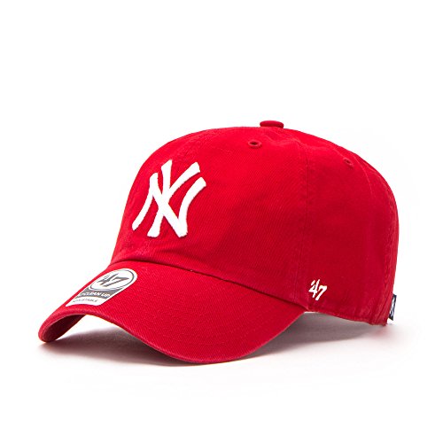 47Brand MLB New York Yankees Clean Up - Gorra para Adulto, Unisex Adulto, Gorra, B-RGW17GWS-RD, Rojo, Talla única