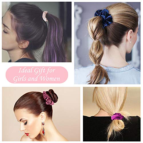 50 Piezas Scrunchies Terciopelo Colores Velvet Elástico de Tela Goma para el Cabello Accesorios para el Cabello Suave para Mujeres Niñas Stretchy Multicolor De Terciopelo Accesorios Para El Cabello