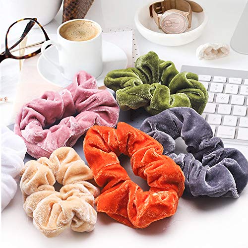 50 Piezas Scrunchies Terciopelo Colores Velvet Elástico de Tela Goma para el Cabello Accesorios para el Cabello Suave para Mujeres Niñas Stretchy Multicolor De Terciopelo Accesorios Para El Cabello