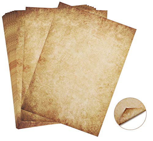 60 hojas Papel con diseño de papel antiguo Carta Pergamino Vintage Din A4 100g/m² Absofine DIY