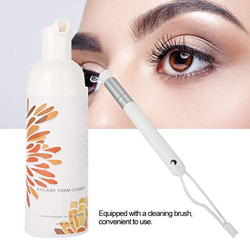 60 ml Profesional pestañas Espuma Cleanser Cepillo de limpieza Set – Rizador de garantía Limpieza Espuma, Eyelash foaming Cleanser Eyelash Extension Cleaning Foam