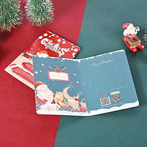 6PCS Christmas AR 3D Card Creative Xmas Greeting Card AR Virtual Dynamic Video Christmas Greeting Cards Tarjetas de regalo con sobres para decoración navideña Artículos de fiesta