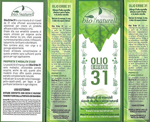 Aceite de hierbas orgánico 31 100 ml Vitamol revitalizante para masajes musculares y aromaterapia - No graso