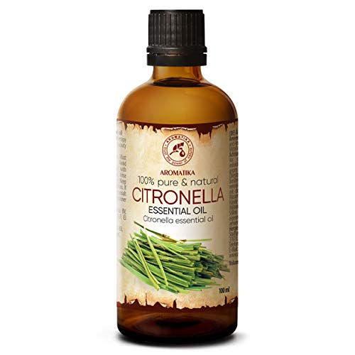 Aceite Esencial de Citronela 100ml - Cymbopogon Winterianus - Aceite de Citronela 100% Puro & Natural - Baсo Aromático para Sauna - Masaje - Cosméticos