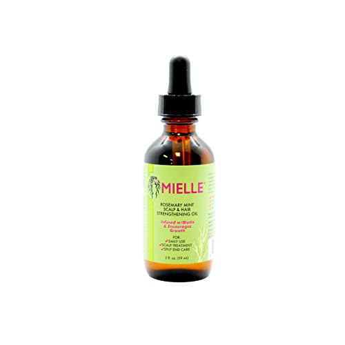 Aceite para el fortalecimiento del cabello y el cuero cabelludo de menta y romero de Mielle, favorece un crecimiento saludable del cabello, 59 ml