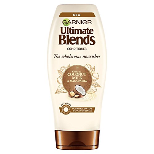 Acondicionador Ultimate Blends Coconut Milk para pelos secos de Garnier, 400 ml, con leche de coco