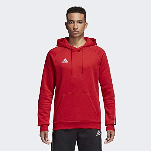 Adidas CORE18 Hoody Sudadera con Capucha, Hombre, Rojo (Rojo/Blanco), XL