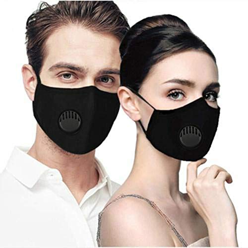 ADJU Cubierta de Boca de Carbono Activado Anti Smog Reutilizable, Mascarilla Transpirable de algodón con válvula de respiración para Bicicleta, Viajes, esquí, Correr, Moto, al Aire Libre