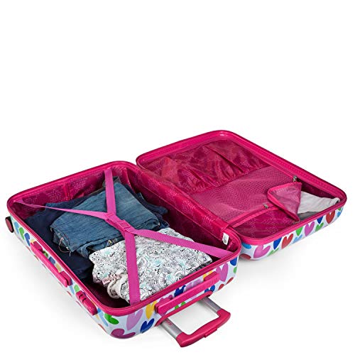 AGATHA RUIZ DE LA PRADA - Maleta Cabina Pequeña para Viaje. 4 Ruedas Trolley 55x40x20 cm Policarbonato Estampado Corazones. Equipaje de Mano. Rígida Cómoda y Ligera. Diseño Original. 130, Color Fucsia