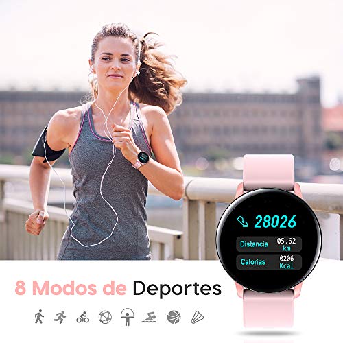 AIMIUVEI Smartwatch, Reloj Inteligente IP67 con Pulsómetro Presión Arterial 8 Modos de Deportes Monitor de Sueño, 1.3 Inch Reloj Deportivo Hombre Mujer para iOS y Android