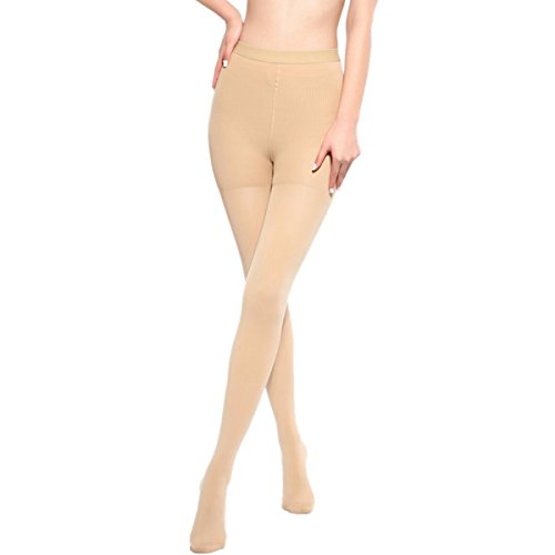 Aivtalk Medias de Compresión de Mujer Legging Elásticas Leotardos Primavera Otoño 680D Talla M - Beige