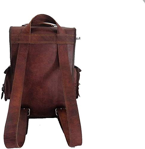 ALASKA EXPORTS - 15"Vintage Cuero para Hombre portátil Mochila Bandolera Bandolera Bandolera para 2 en 1 propósito