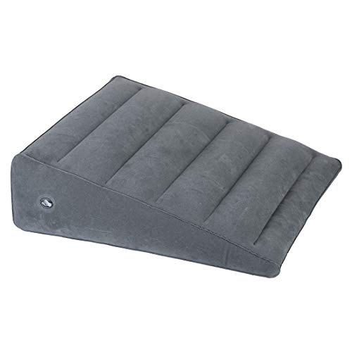 Almohada de cuña inflable, Ligero y portátil almohadas, Inflado / desinflado rápido, Adecuado para viajes / reflujo ácido / antirronquidos / ideal para problemas de espalda y cervicales, 60x55x18cm