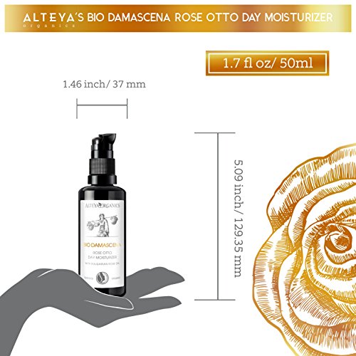 Alteya Organic Crema Hidratante de Día Bio Damascena (50 ml) – Rejuvenecedor – Basada en Esencia de Aceite de Rosa Damascena de Bulgaria Veindida por el Cultivador Organico Alteya Organics y con Certificado NaTrue