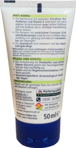 Alverde – Crema de noche vitaminada antiedad Q10 – Bayas de Goji, orgánica – 50 ml