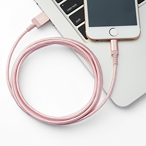 AmazonBasics - Cable conector USB a Lightning (nailon trenzado, certificado por Apple, 1,8 m), color oro rosa