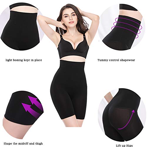 ANGOOL Cintura Alta Faja Tanga Braguitas Body Moldeador Abdomen Invisible Shapewear Faja Reductora Adelgazantes para Mujer