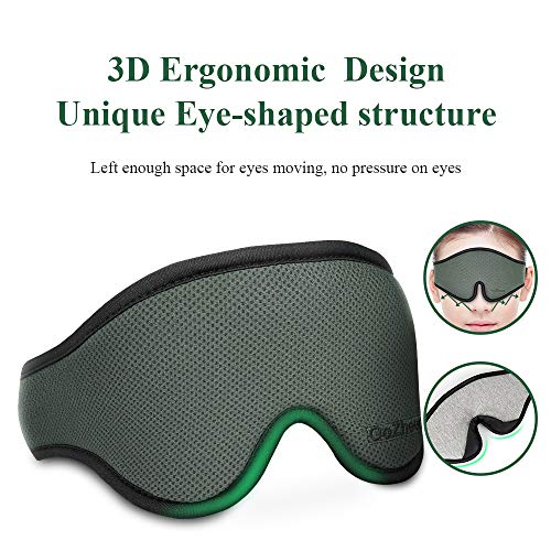 Antifaz para Dormir, Mascarilla para dormir Máscara para Dormir de algodón Suave y cómodo máscara para Ojos para Dormir para mujer y hombre Protección ocular en forma 3D, tapón para el oído