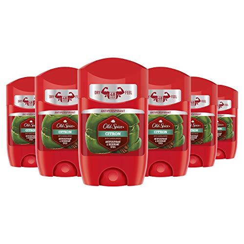 Antitranspirante y desodorante Old Spice Citron para hombre, 50 ml, 1 paquete con 6 unidades