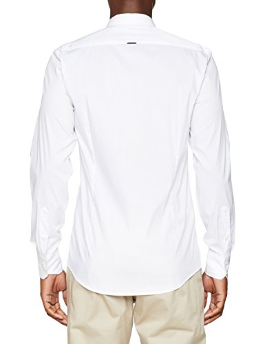 Antony Morato Camicia Manica Lunga Collo Coreano Camisa Casual, Blanco (Bianco 1000), Medium (Talla del Fabricante: 50) para Hombre