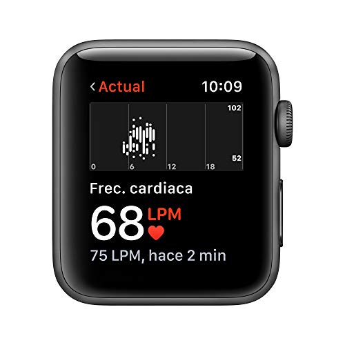 Apple Watch Series 3 (GPS) con caja de 42 mm de aluminio en gris espacial y correa deportiva, Negra