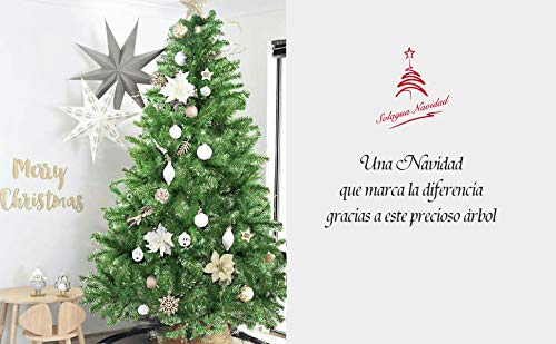 Árbol de Navidad Artificial Arboles C/Soporte Plástico 120-240cm (Verde Brillo, 120cm 184Tips)