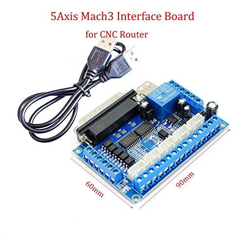 ARCELI  Placa de Interfaz de 5 Ejes con Aislamiento de optoacopladores N132 para CNC Router Motor Paso a Paso Driver MACH3