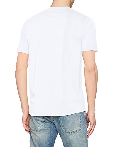 Armani Exchange Circle Logo V-Neck Camiseta, Blanco (White 1100), Small para Hombre