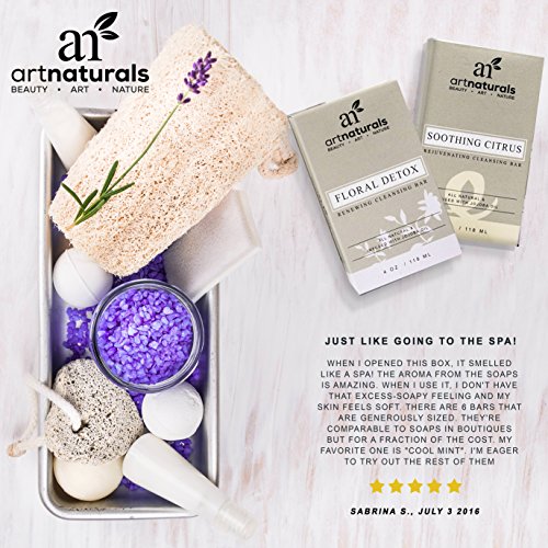 ArtNaturals Set de 6 Pastillas de Jabón - (6 x 4oz) - Cada Una. 100 % Naturales Y Enriquecidas Con Aceite De Jojoba. El Mejor Tratamiento Para Todo Tipo De Pieles, Cuerpo Y Rostro De Hombres Y Mujeres