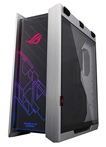 Asus ROG Strix Helios White Edition ATX Mid Tower Estuche para Juegos, con Tres Paneles de Vidrio Templado Ahumado y construcción de Aluminio Cepillado Refinado, y tecnología Aura Sync