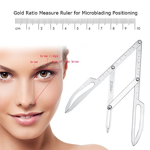 ATOMUS Inoxidable Calibre Ceja Shaping Golden Ratio Pinzas Microblading Herramienta Flexible ExtraíBle Regla Permanente Maquillaje