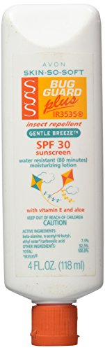 Avon SKIN-SO-SOFT Bug Guard PLUS IR3535® Insect Repellent Moisturizing Lotion - SPF 30 Gentle Breeze, 4 oz