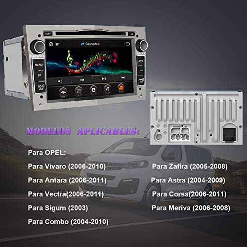 AWESAFE Radio Coche 7 Pulgadas con Pantalla Táctil 2 DIN para Opel, Autoradio con Bluetooth/GPS/FM/RDS/CD DVD/USB/SD, Apoyo Mandos Volante, Mirrorlink y Aparcacimiento (Gris)