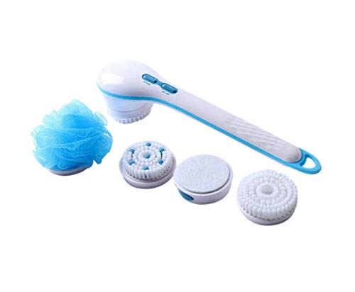 Aymsm Cepillo para el Cuerpo, 5 en 1 Spin SPA Cepillo Trasero Scrubber Set, Masajeador Cepillo de Ducha eléctrico Cepillo de SPA Limpiador de pies para el Cuerpo Facial Impermeable (3PCS)