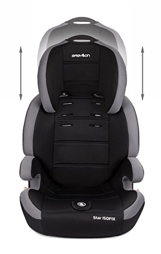 Babylon Star ISOFIX KRES2086 Silla de Coche para Niños 9-36 kg Grupo 1-2-3, Fabricada en Europa, Color Gris