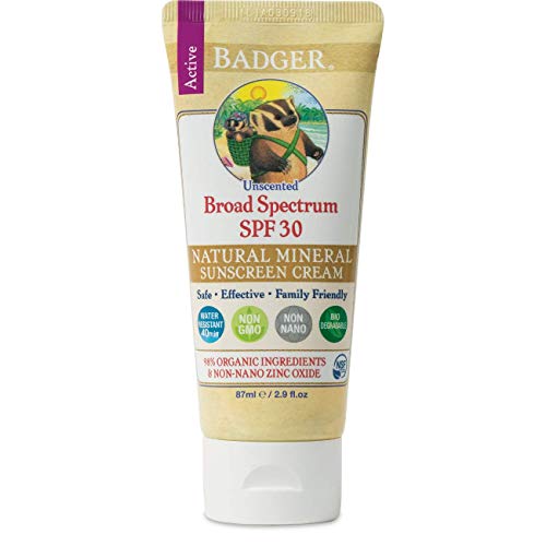 Badger All Natural Sunscreen, SPF 30, Unscented 2.9 oz (87 ml) by H&B Amazon - Test