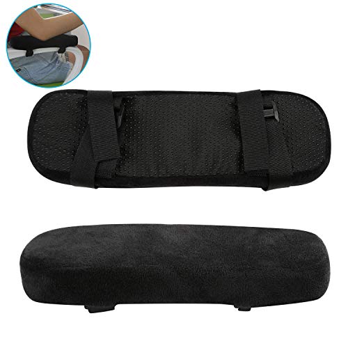 Ballery Almohadilla para reposabrazos de Silla de Oficina, Ergonómica Antideslizante Almohada de Espuma viscoelástica Cubierta de Apoyabrazos para Alivio de Codos y antebrazos (Juego de 2)