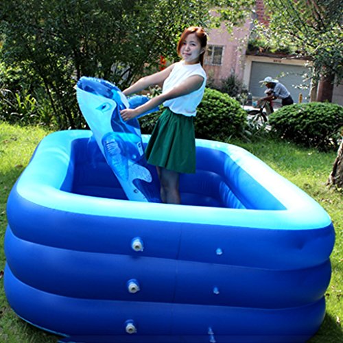 Bañeras con Jacuzzi Inflable Piscina Hinchable Adultos hidromasaje Piscina Familiar bebés (Color : Blue, Size : 258 * 165 * 65cm)