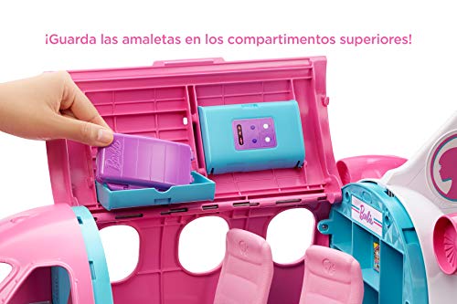 Barbie Avión de tus sueños, avión de juguete con muñeca y accesorios para muñecas (Mattel GBJ33)